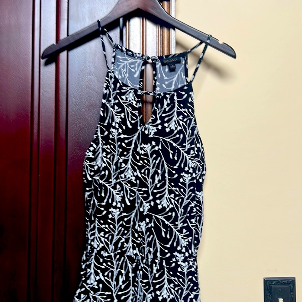 Goldray Black and white jumpsuit with elastic in waist.